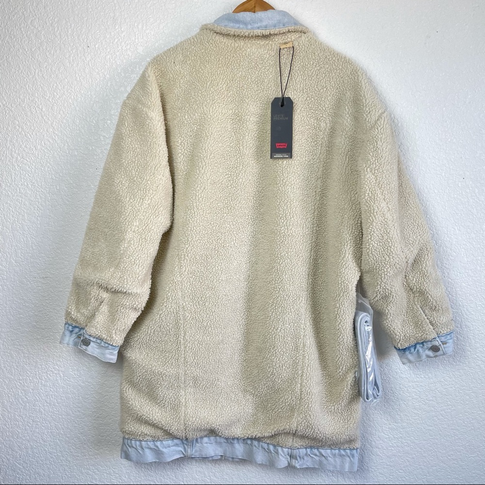 NWT Levi’s Reversible Faux Sherpa Coat SZ M - Picture 4 of 12